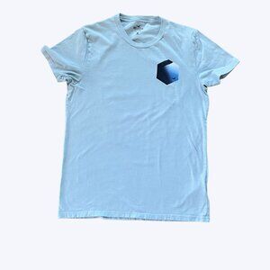 Hollister T-Shirt Men Medium Short Sleeve Blue Cube Box